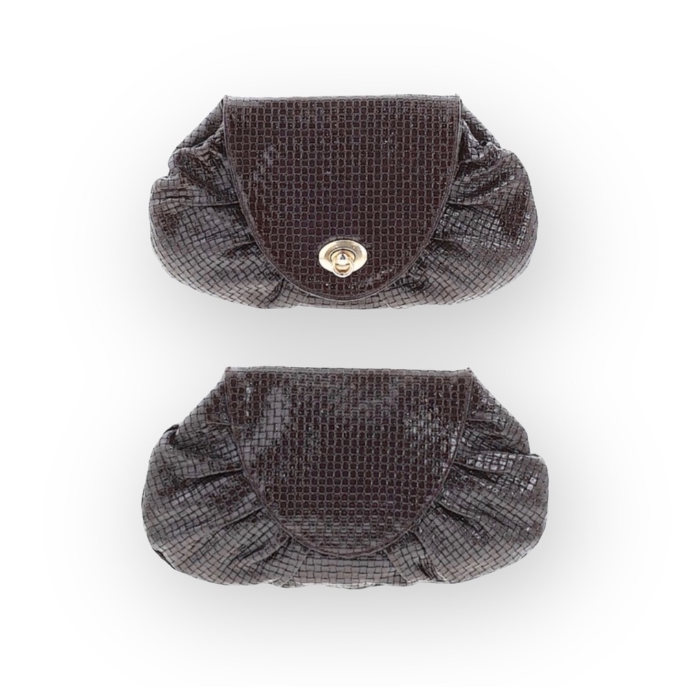 Goldenbleu ♛ Katie Woven Clutch Handbag Evening Bag ♛ Amethyst Patent Leather ♛ - Picture 15 of 16